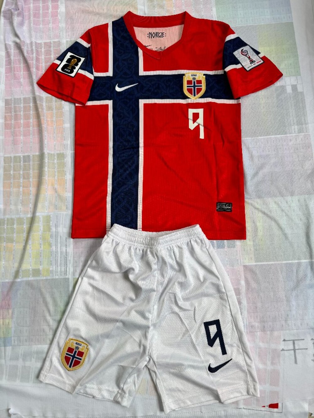 Erling Haaland Red Jersey Home Soccer Short Set